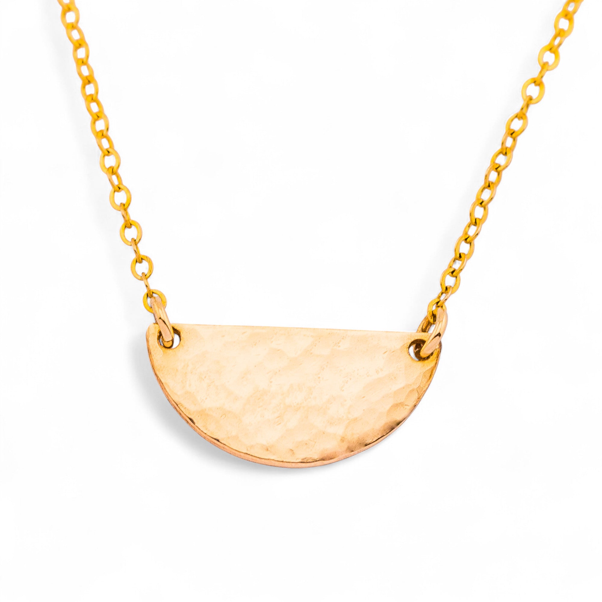 Tiny Half Moon Necklace, 5/8" Pendant