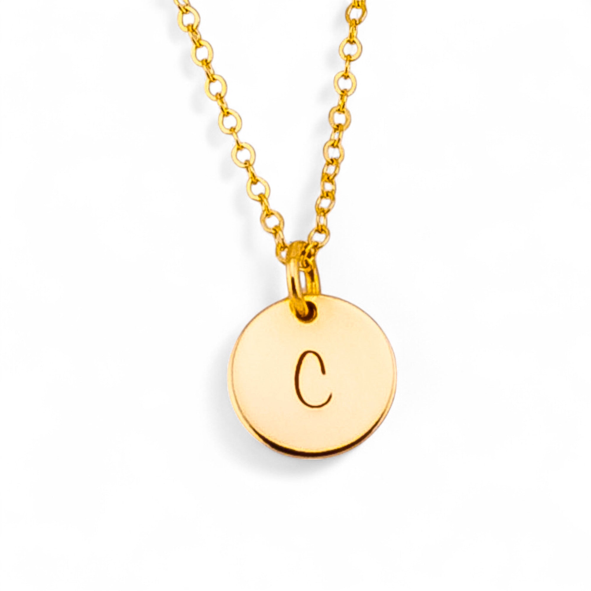 Custom 1 Circle Charm Necklace, 3/8-inch