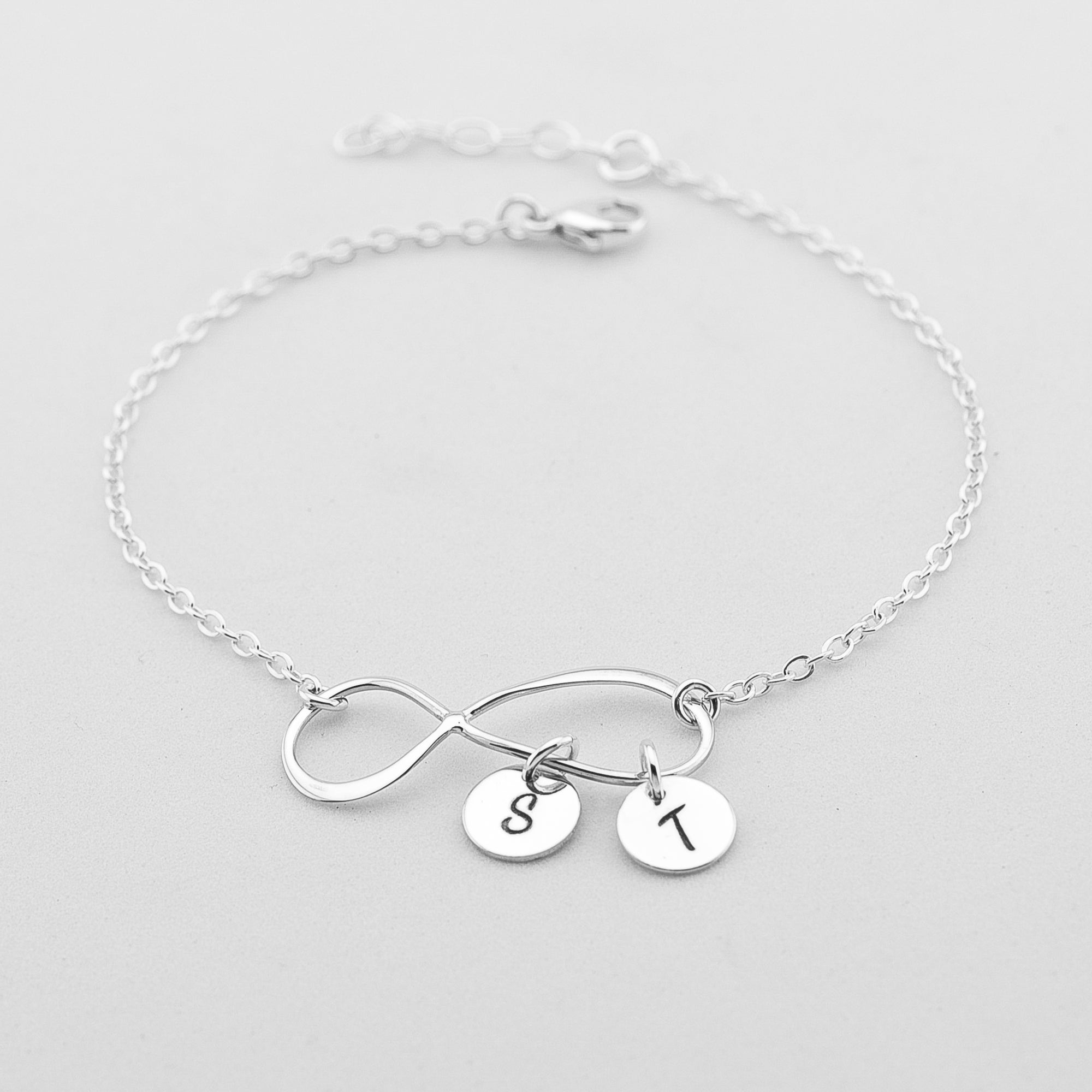 Personalized  Big Infinity and Tiny circle  Bracelet