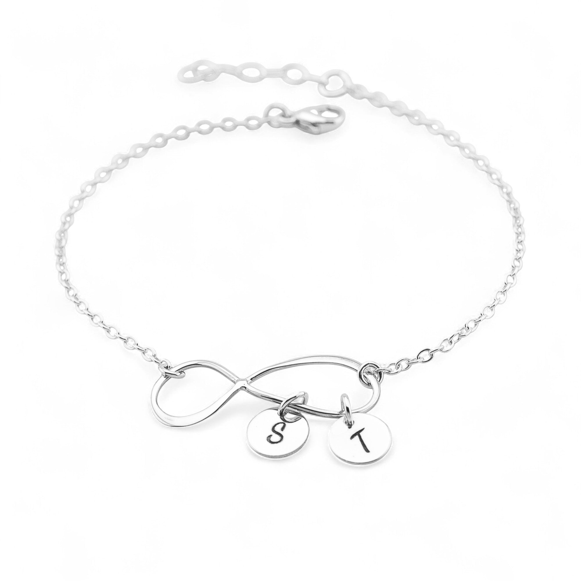 Personalized  Big Infinity and Tiny circle  Bracelet