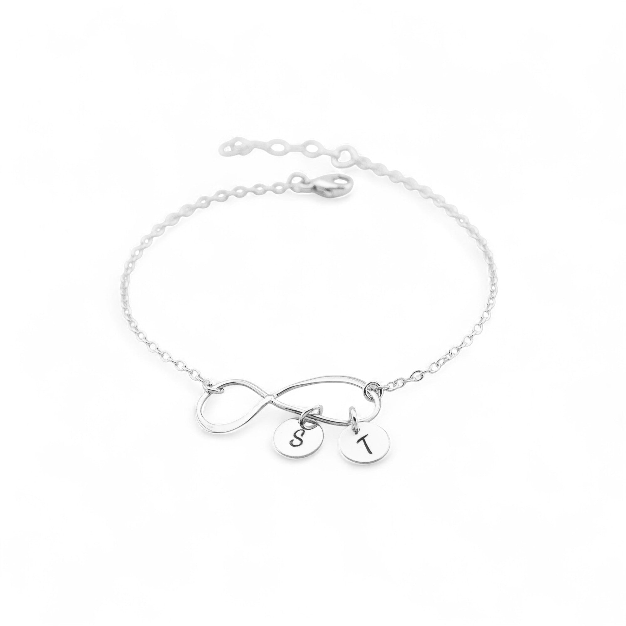 Personalized  Big Infinity and Tiny circle  Bracelet