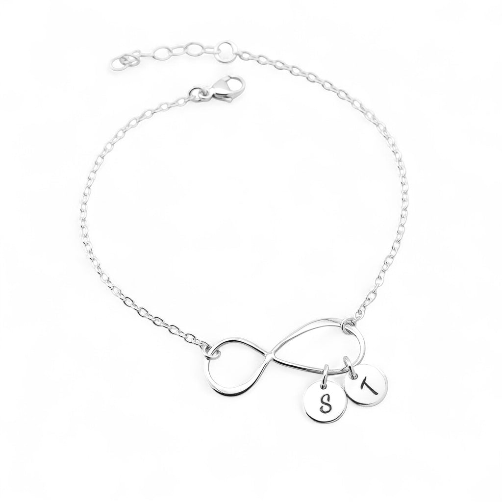 Personalized  Big Infinity and Tiny circle  Bracelet
