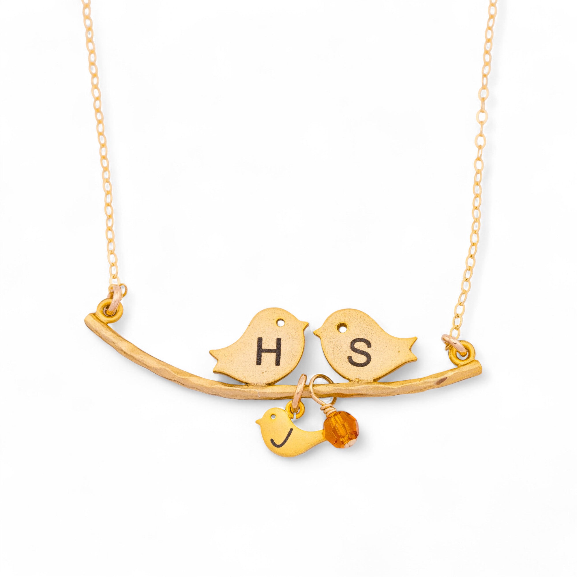 Parents and Baby Bird Necklace