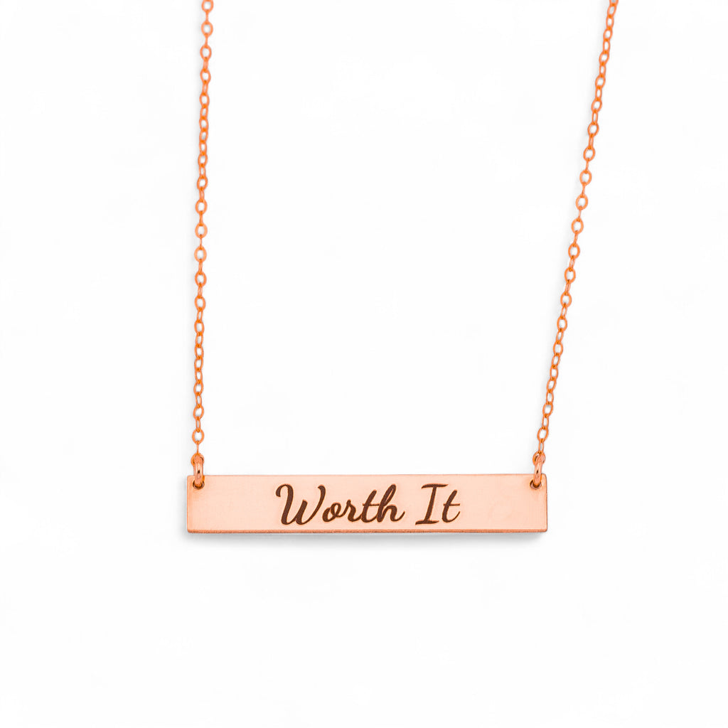 Personalized Name Bar Necklace, 1.25" Bar
