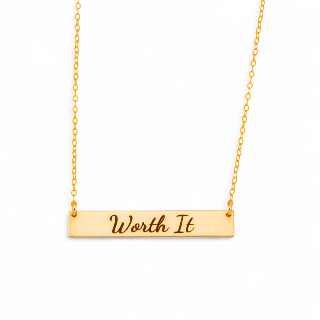 Personalized Name Bar Necklace, 1.25" Bar