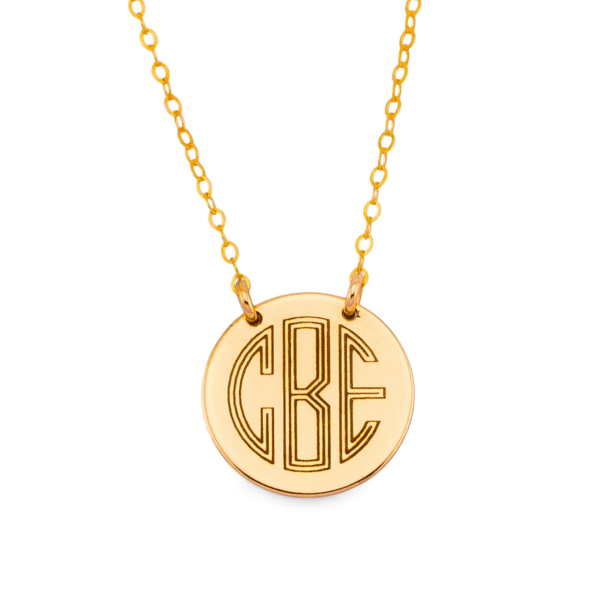 Monogram Necklace, 5/8" Disc