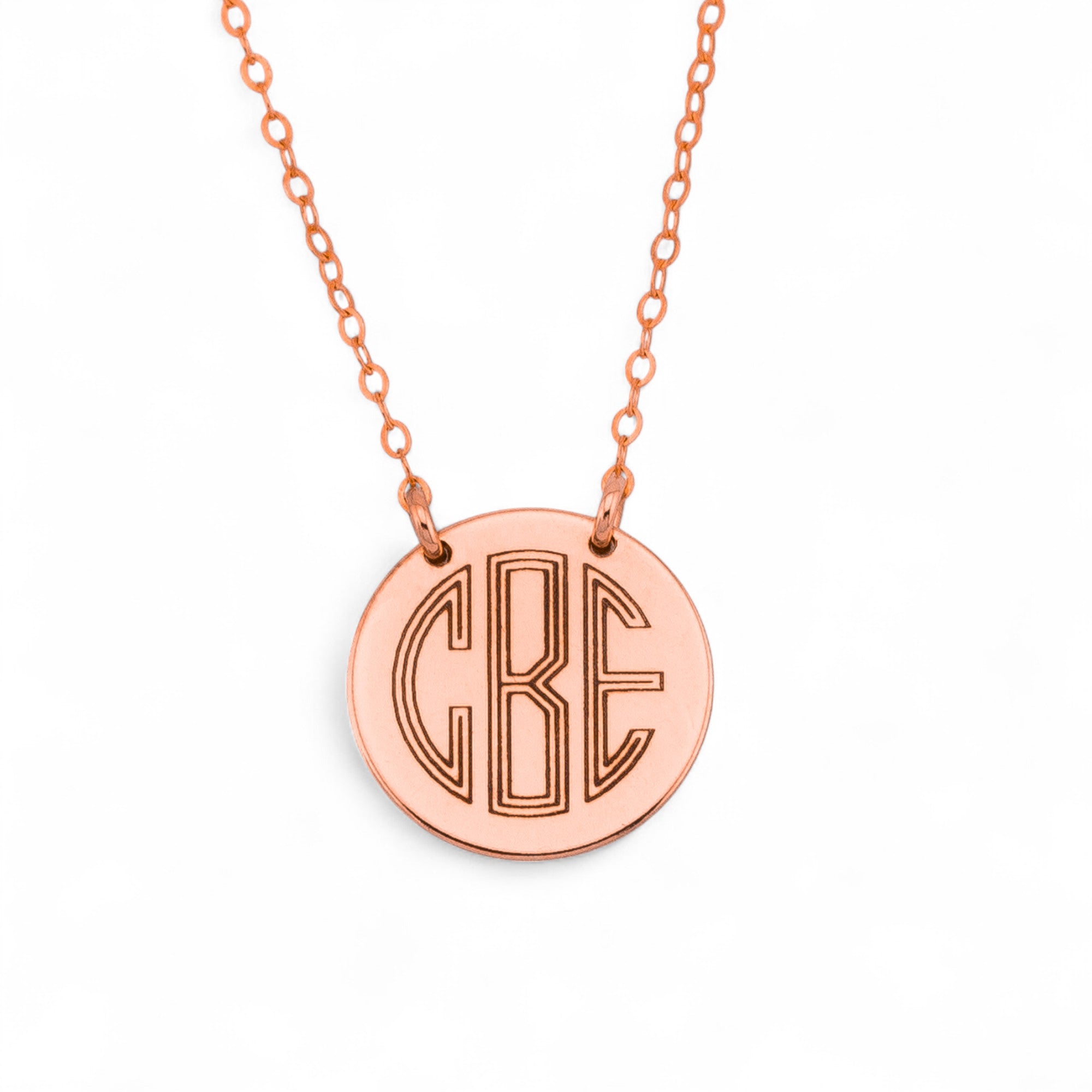 Monogram Necklace, 5/8" Disc