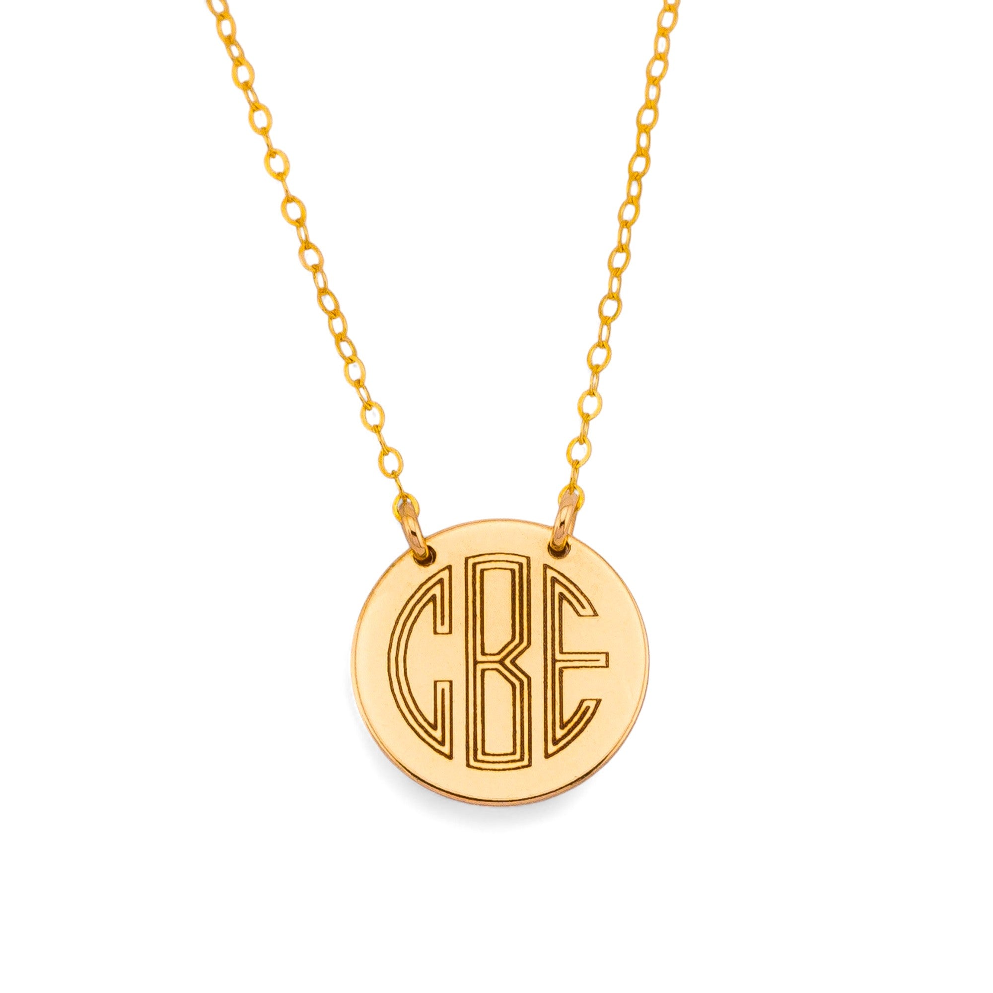 Monogram Necklace, 5/8" Disc