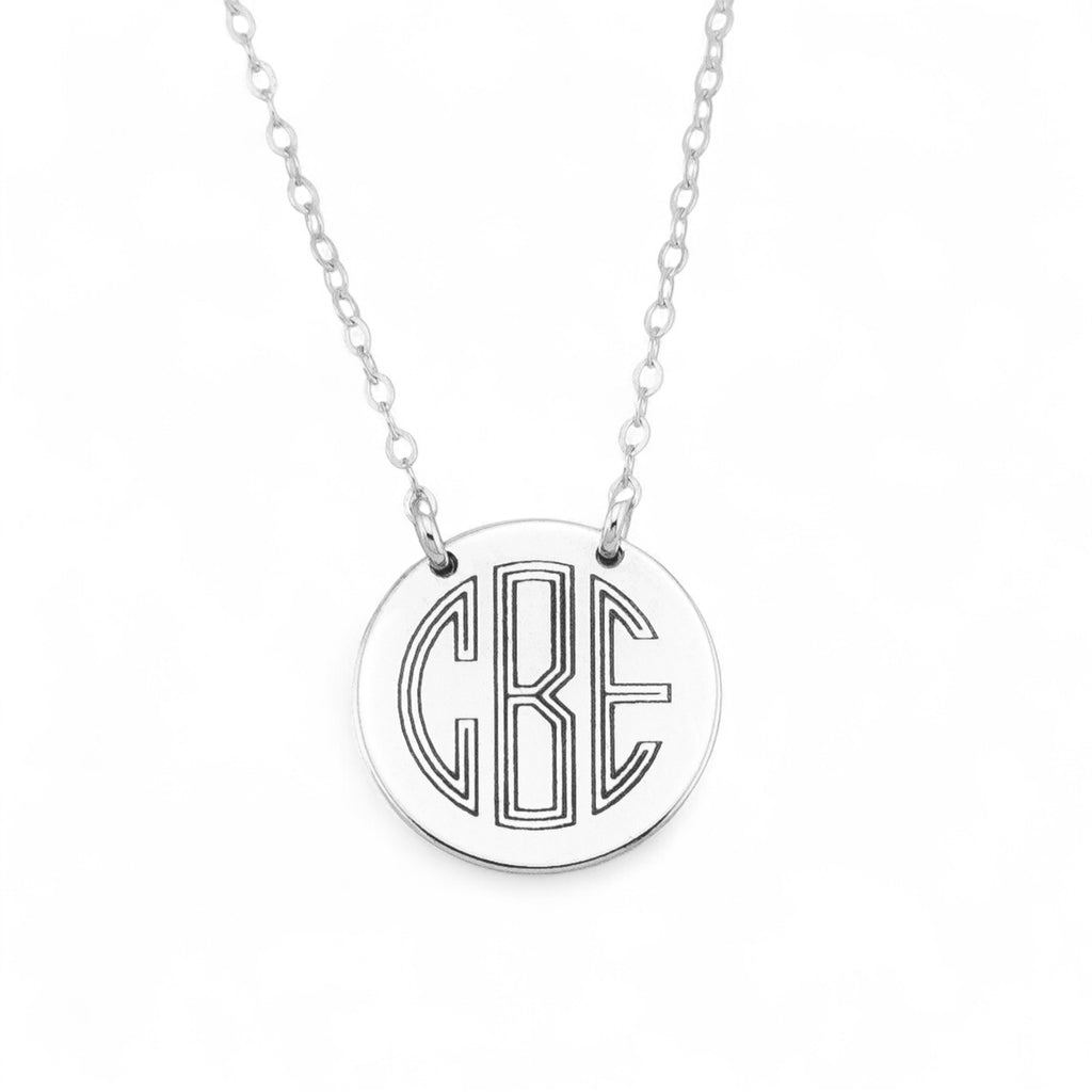 Monogram Necklace, 5/8" Disc