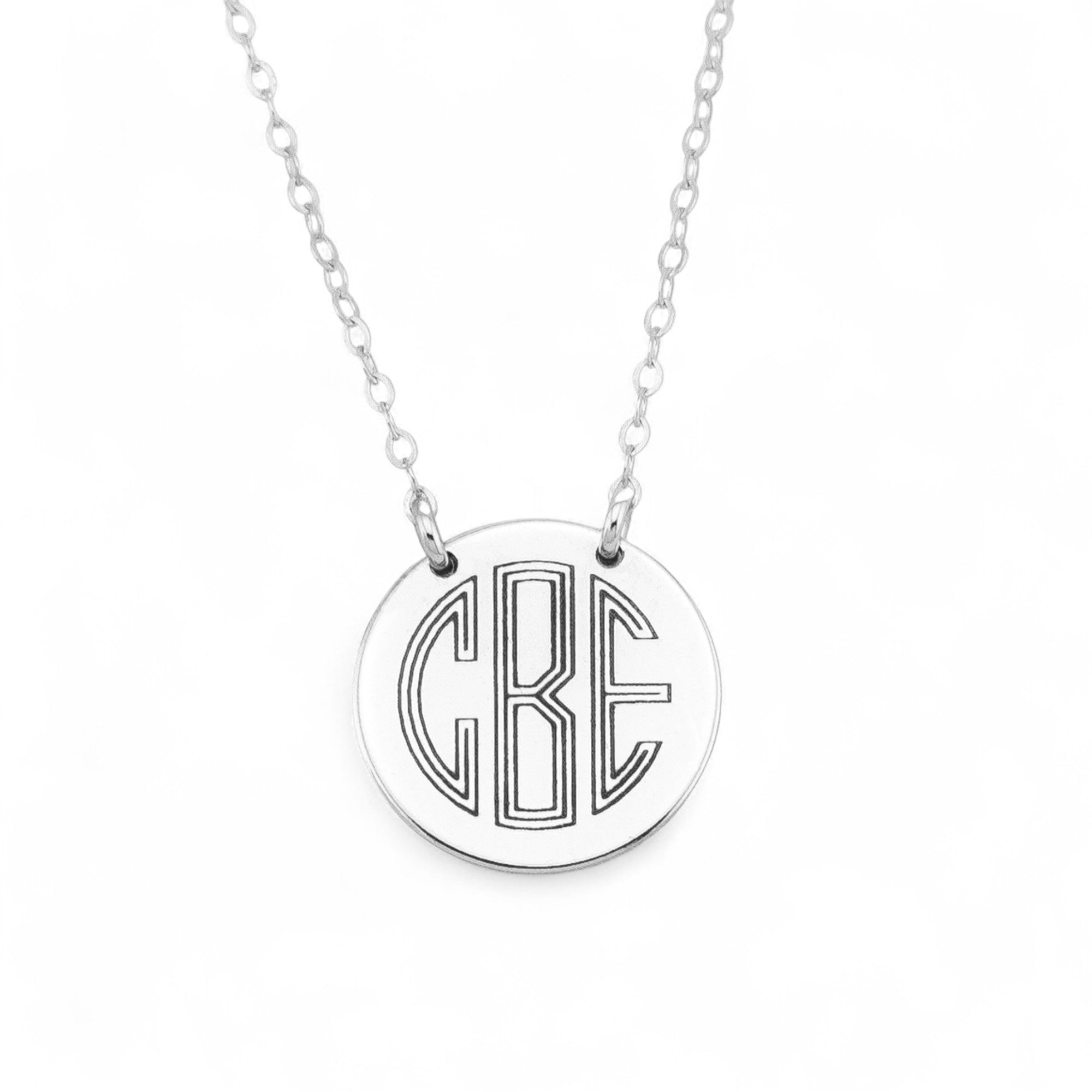 Monogram Necklace, 5/8" Disc