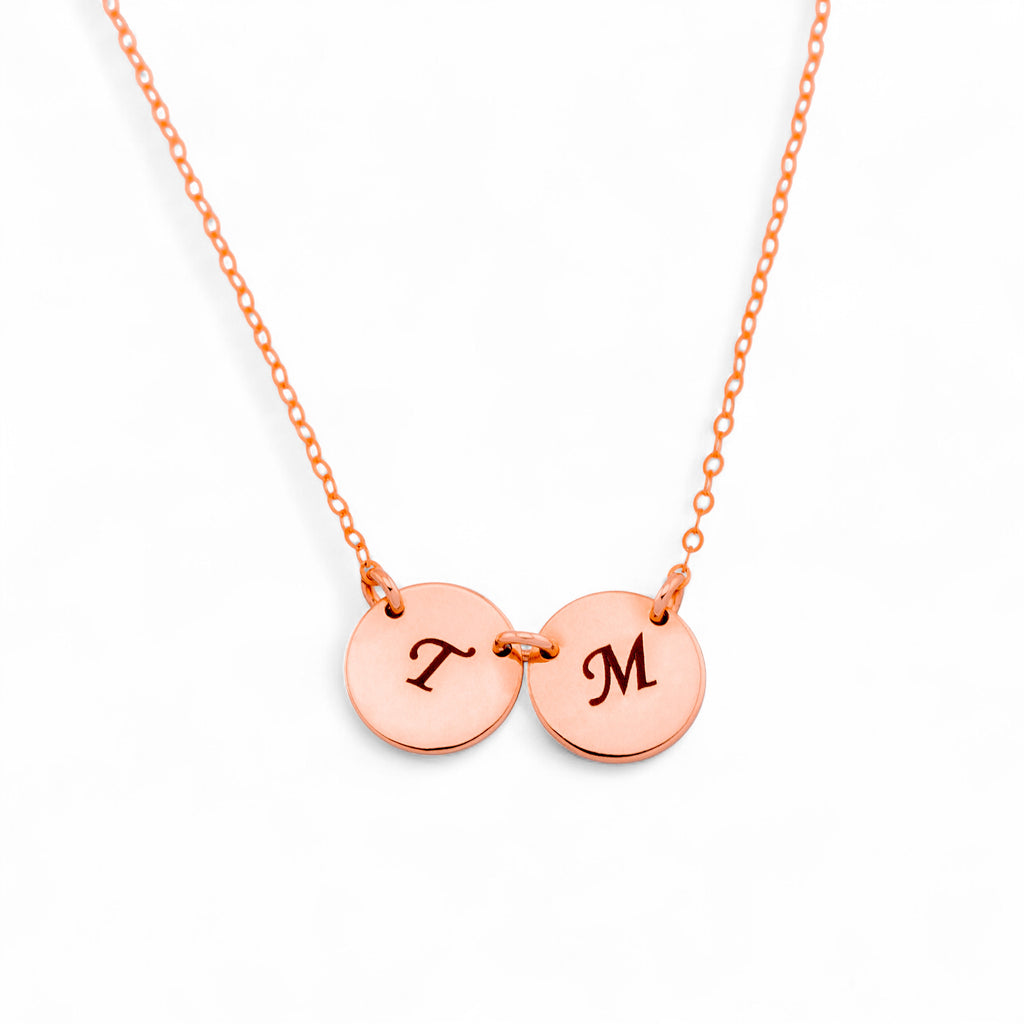 Multiple Personalized Initial Disc Necklace, 7/16" Disc
