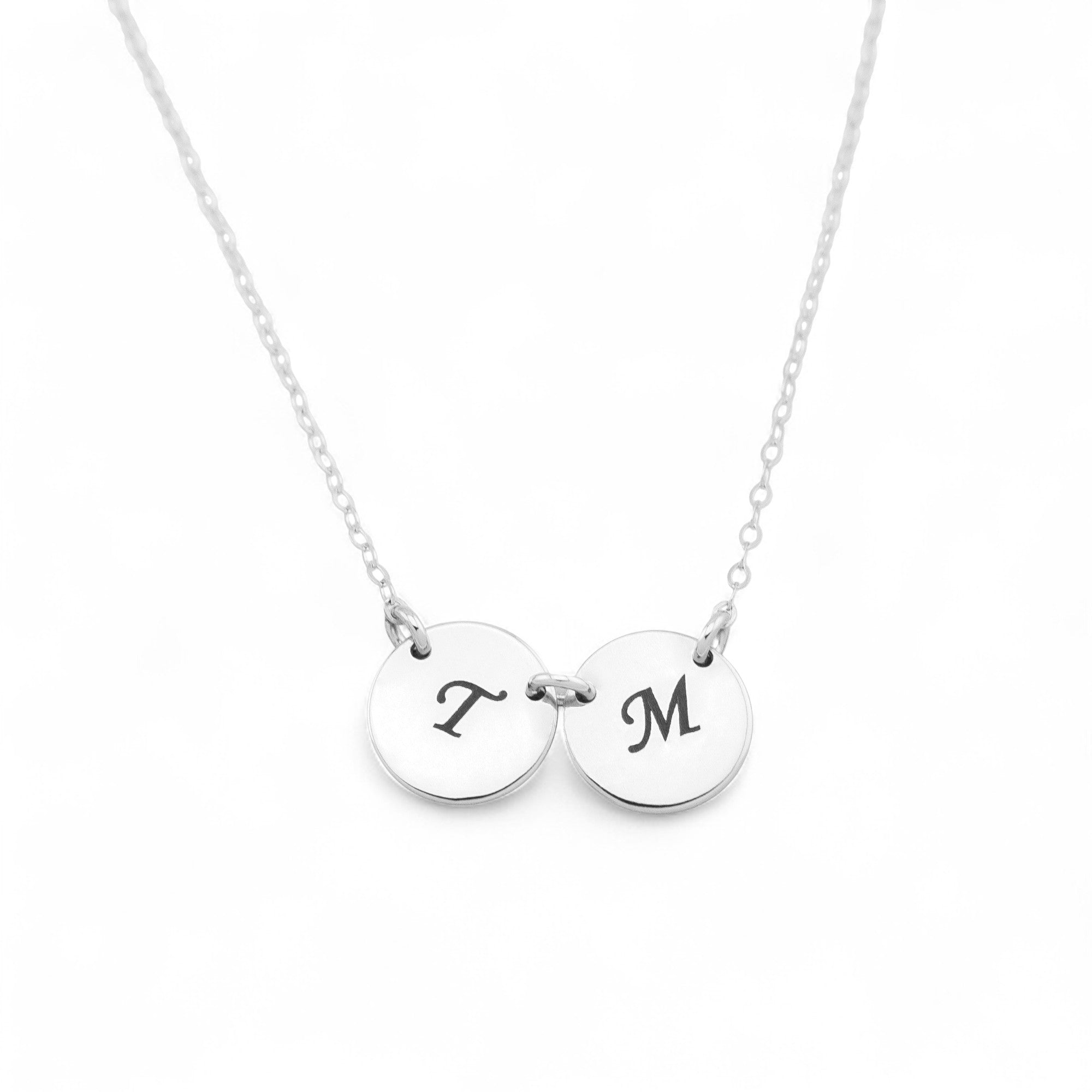Multiple Personalized Initial Disc Necklace, 7/16" Disc