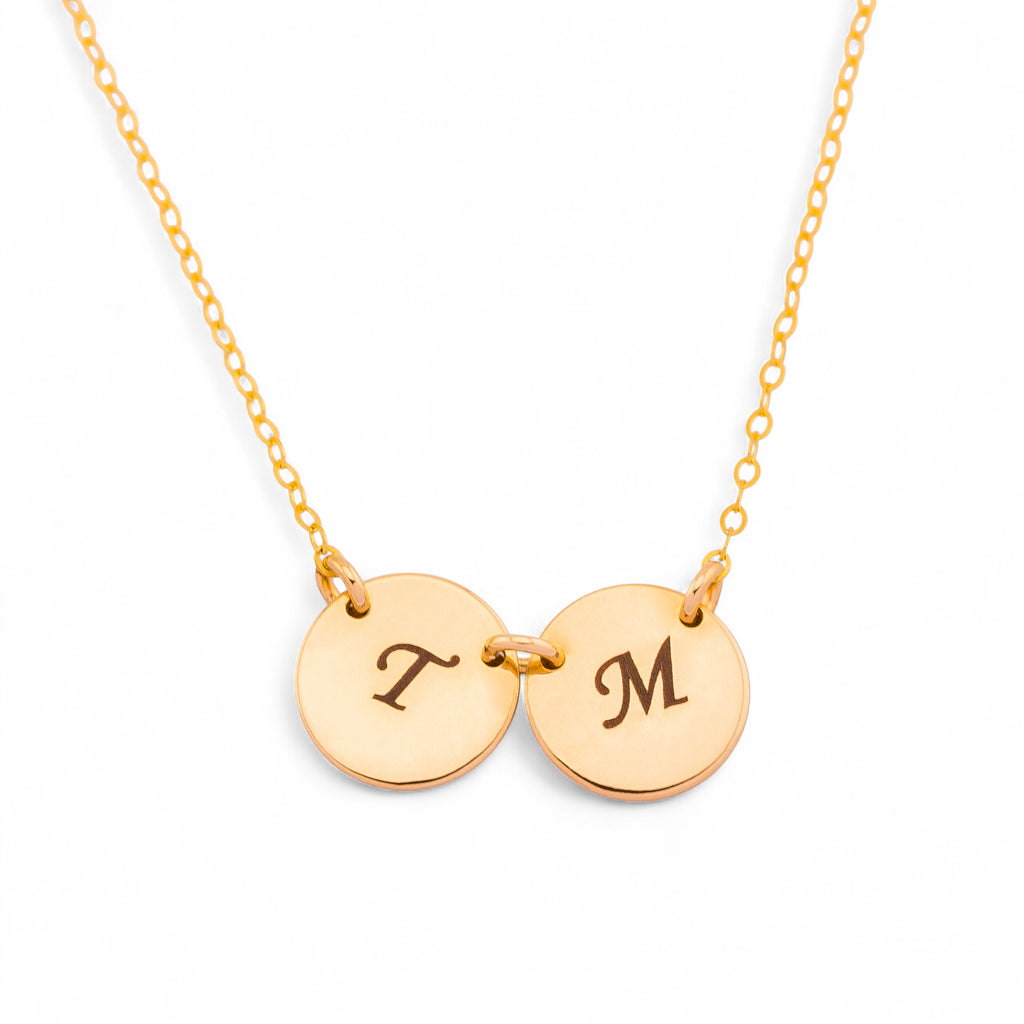 Multiple Personalized Initial Disc Necklace, 7/16" Disc