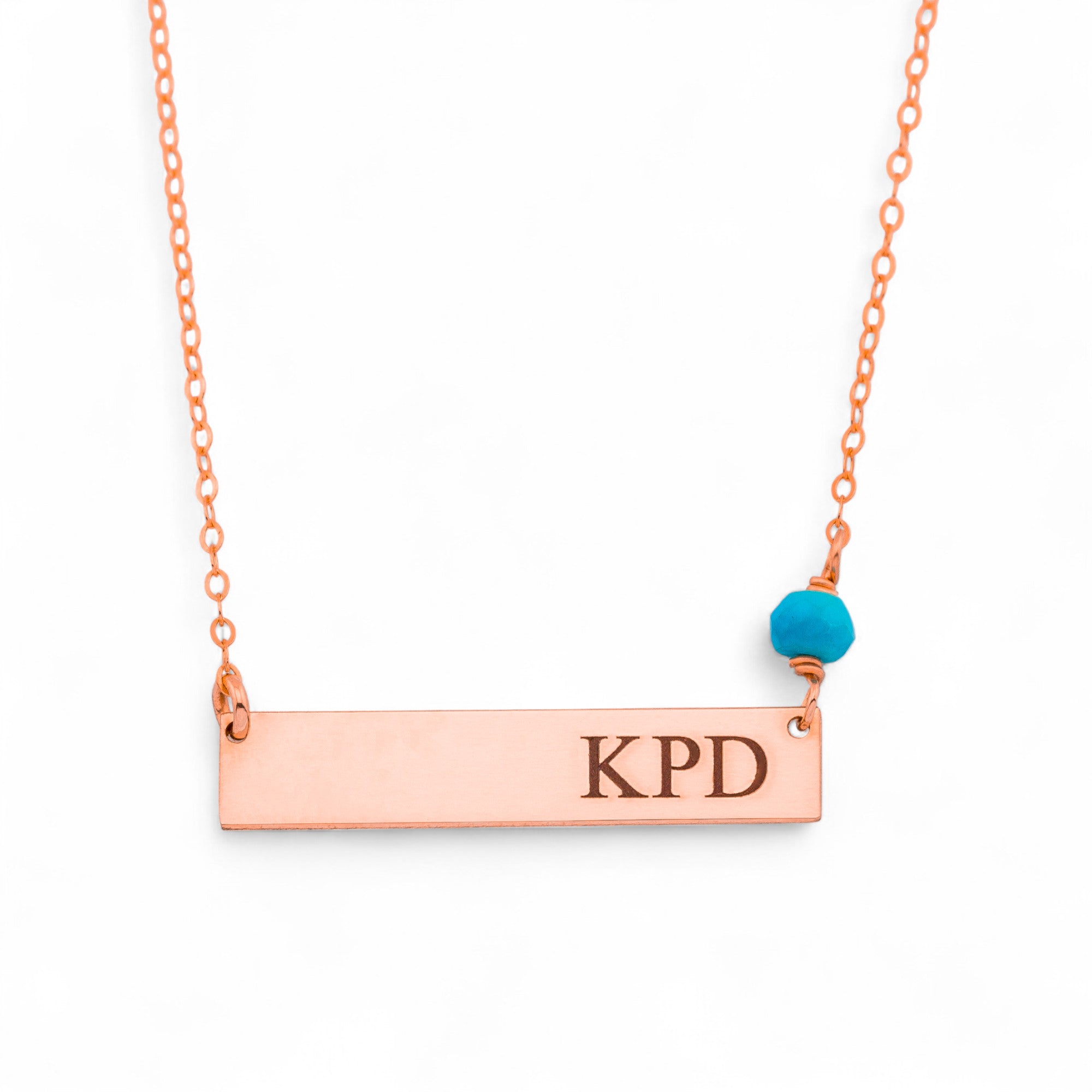 Customized Name Plate Bar Necklace and Birthstone. 1.25-inch