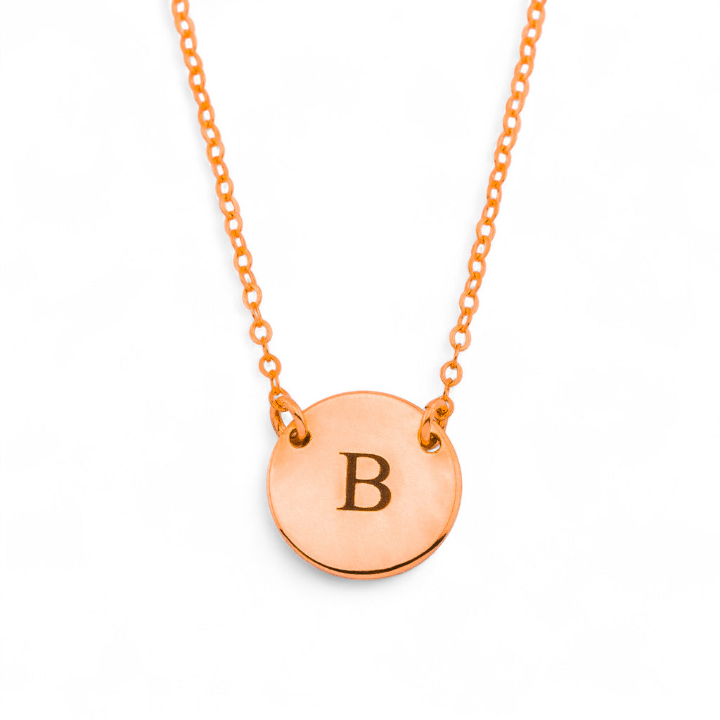 Personalized Initial Disc Necklace, 7/16-inch Disc
