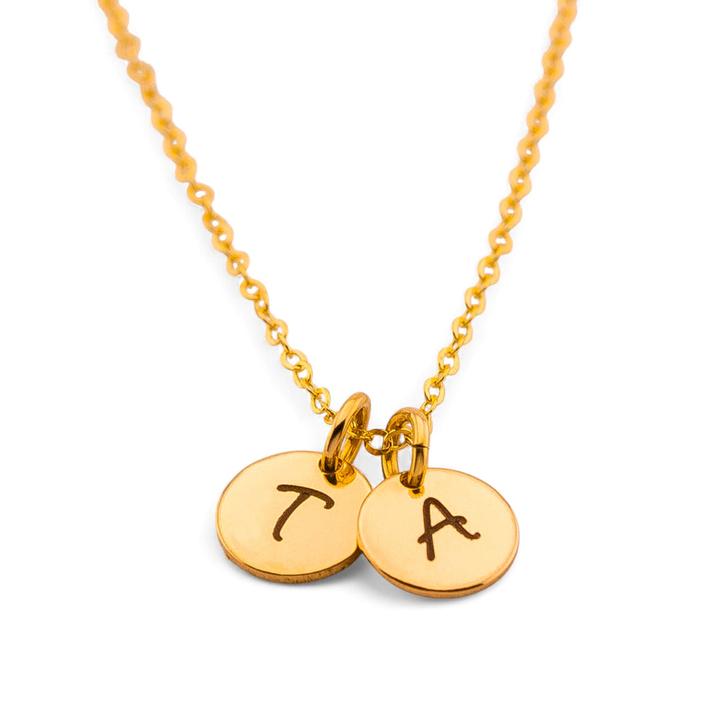 Tiny Initial Circle Necklace, 1 Charm