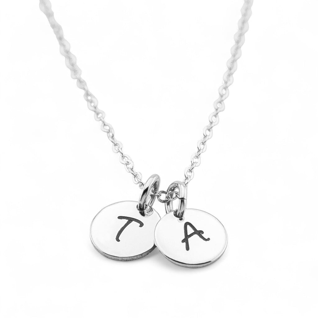 Tiny Initial Circle Necklace, 1 Charm