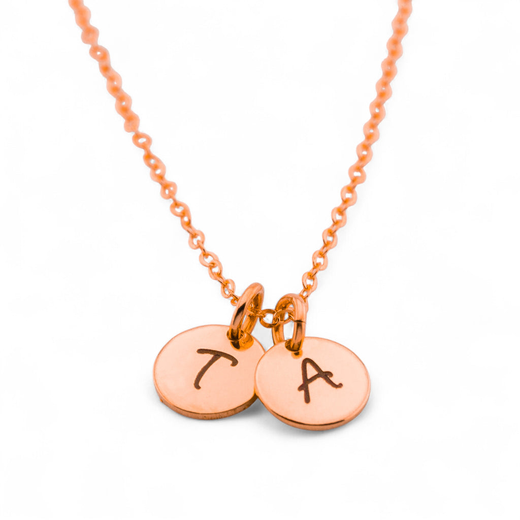 Tiny Initial Circle Necklace, 1 Charm
