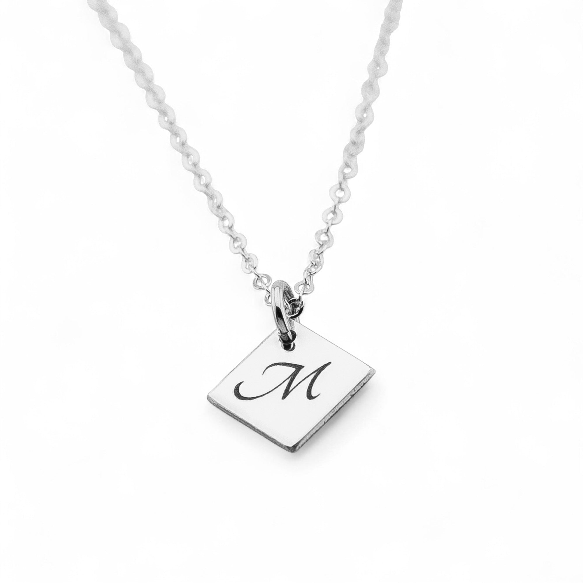 Diamond Shaped Necklace,  ONE 8mm Diamond Charm
