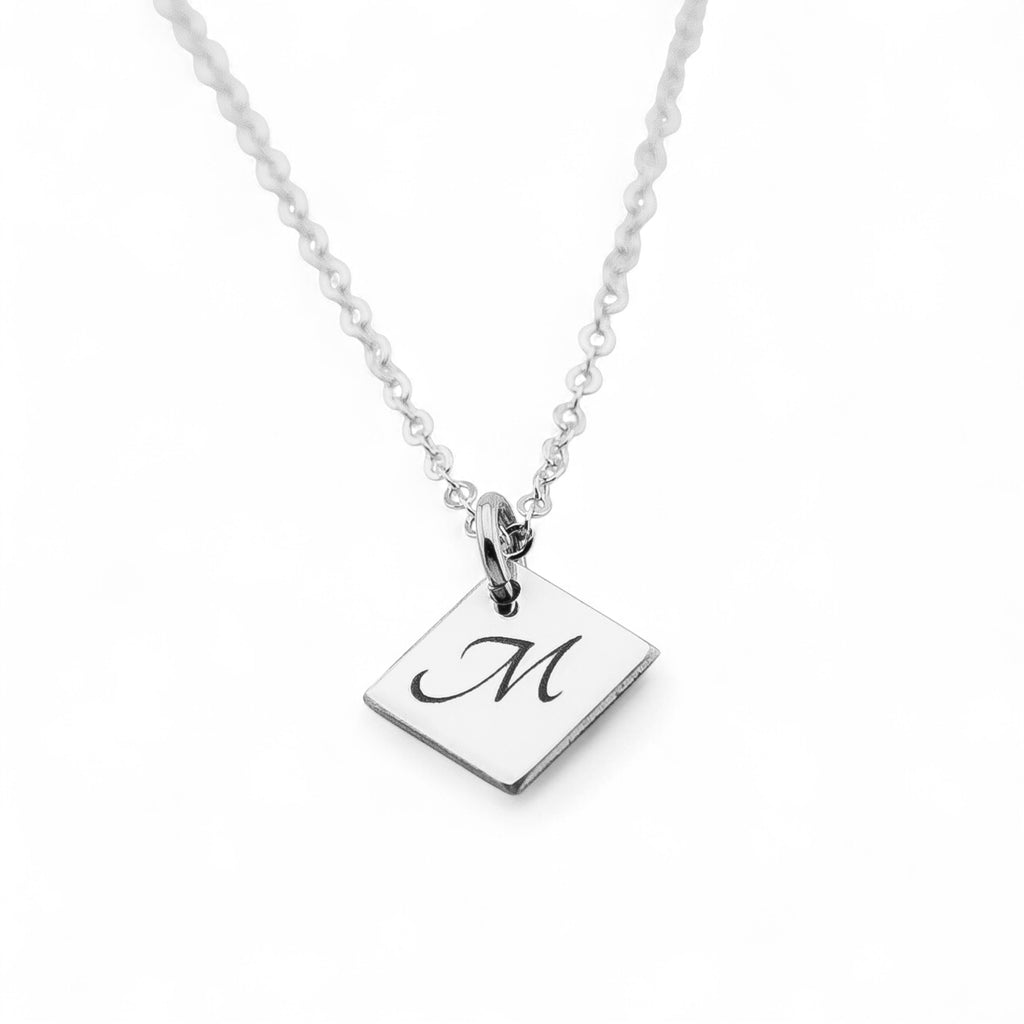 Diamond Shaped Necklace,  ONE 8mm Diamond Charm