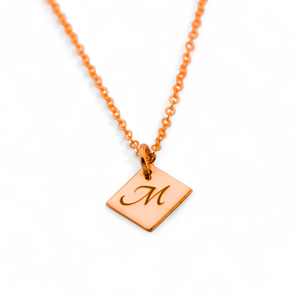 Diamond Shaped Necklace,  ONE 8mm Diamond Charm
