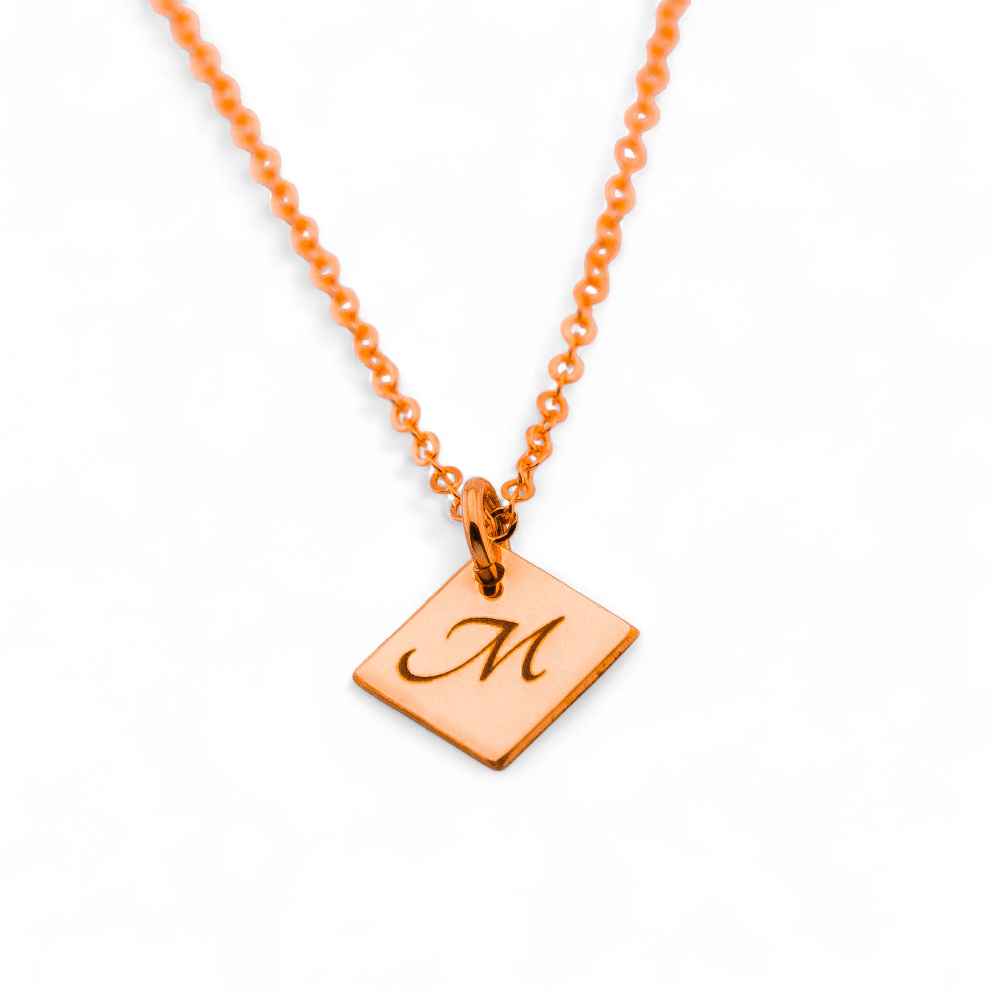 Diamond Shaped Necklace,  ONE 8mm Diamond Charm