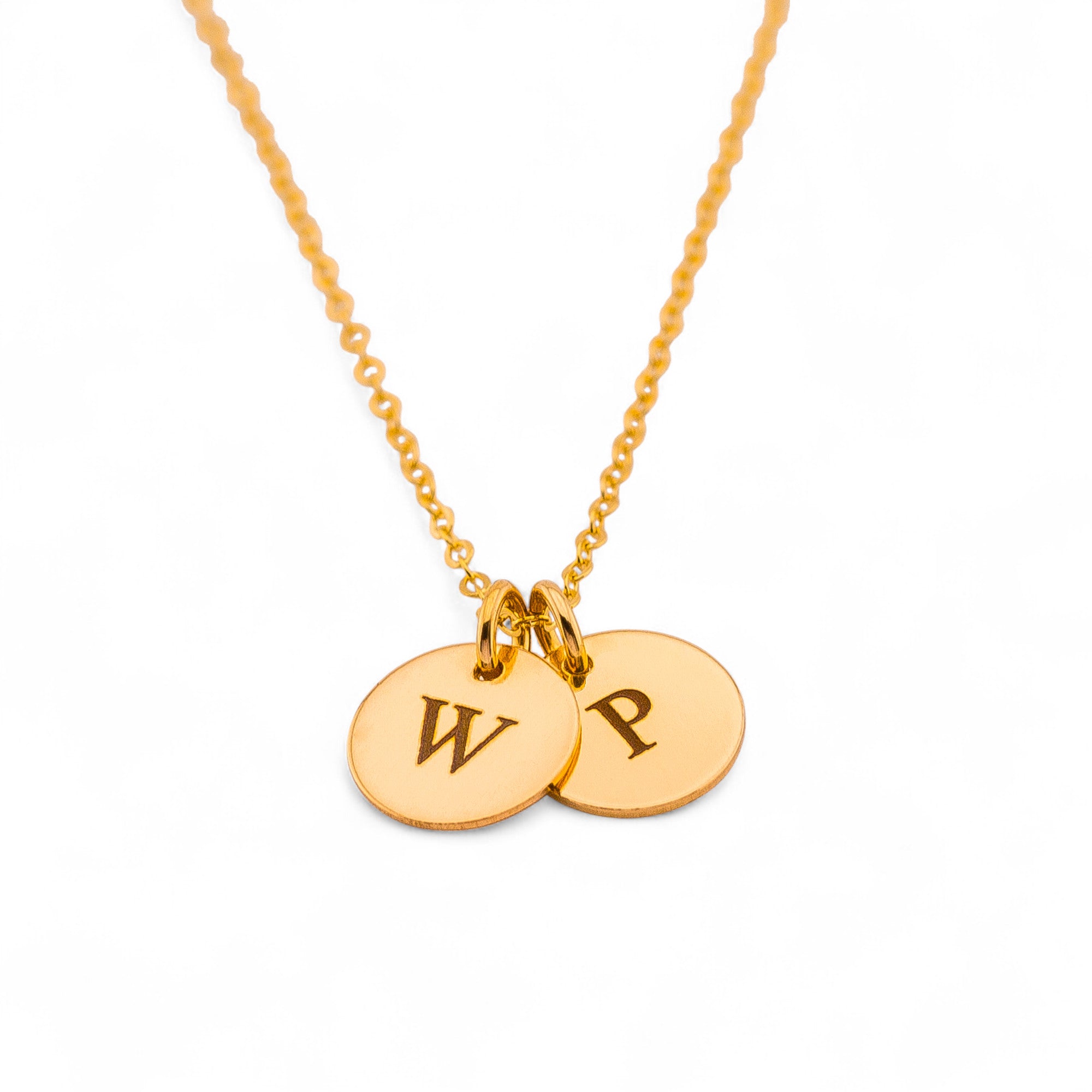 Customized  2 Disc Charms Necklace, 3/8-inch