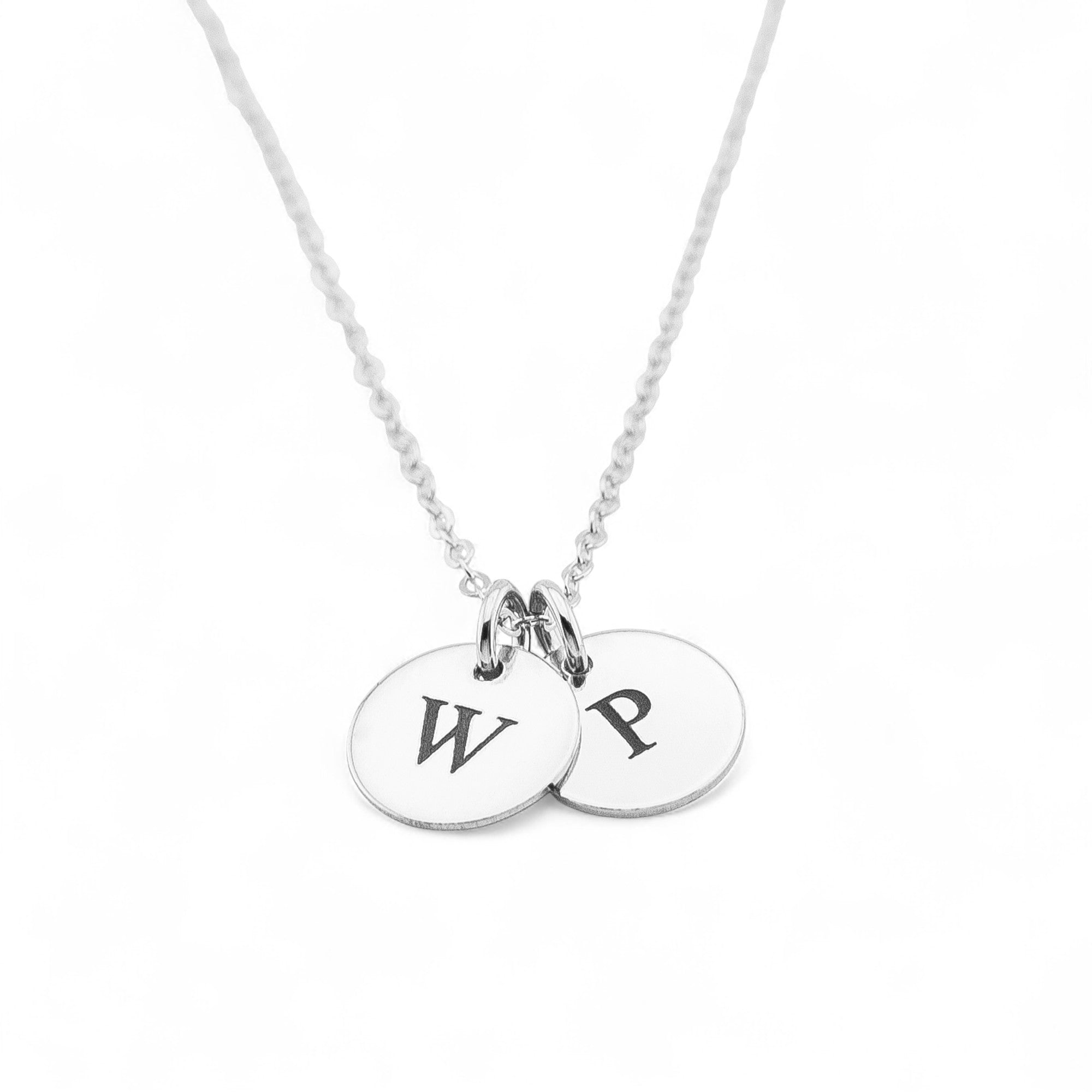 Customized  2 Disc Charms Necklace, 3/8-inch