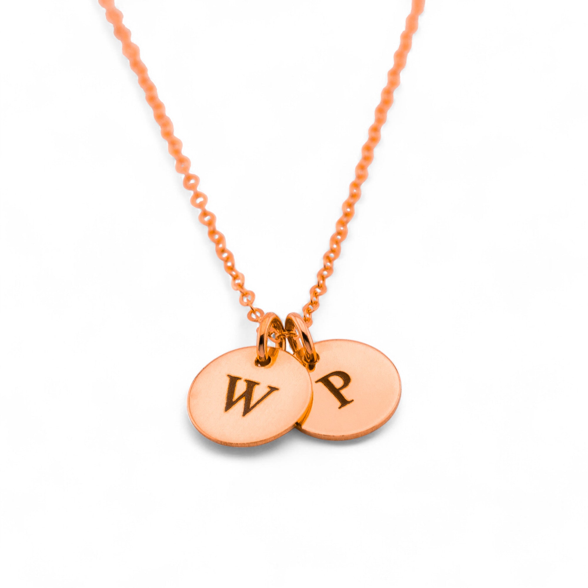 Customized  2 Disc Charms Necklace, 3/8-inch