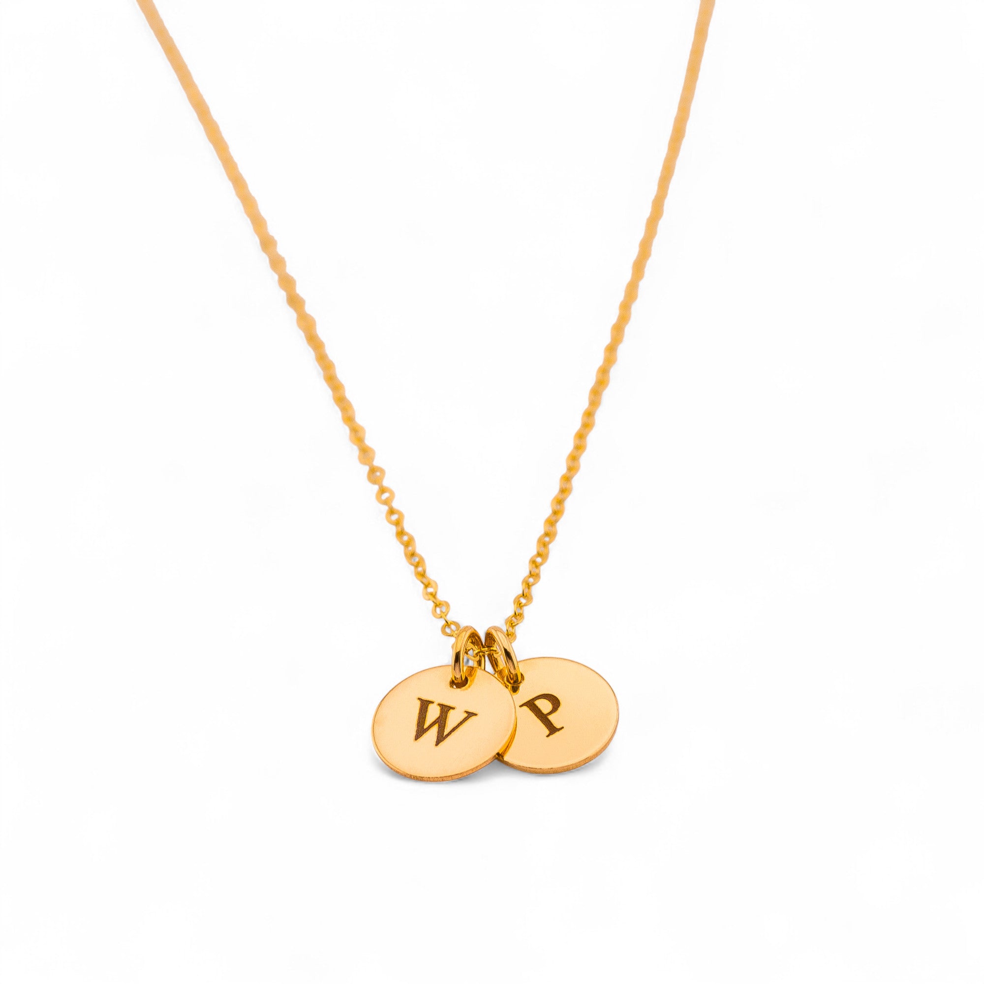 Customized  2 Disc Charms Necklace, 3/8-inch