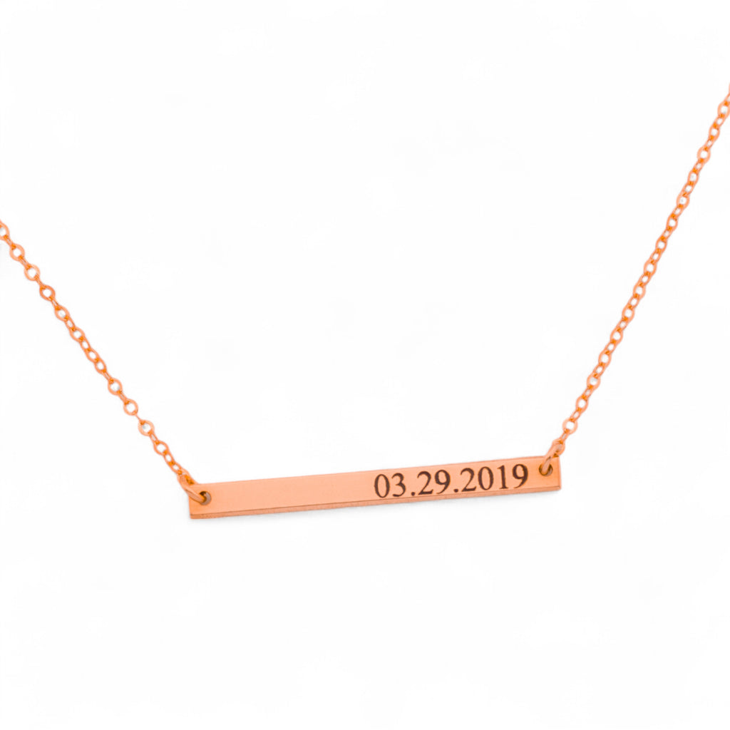 Personalized Long Skinny Bar Necklace, 1.5-inch Bar