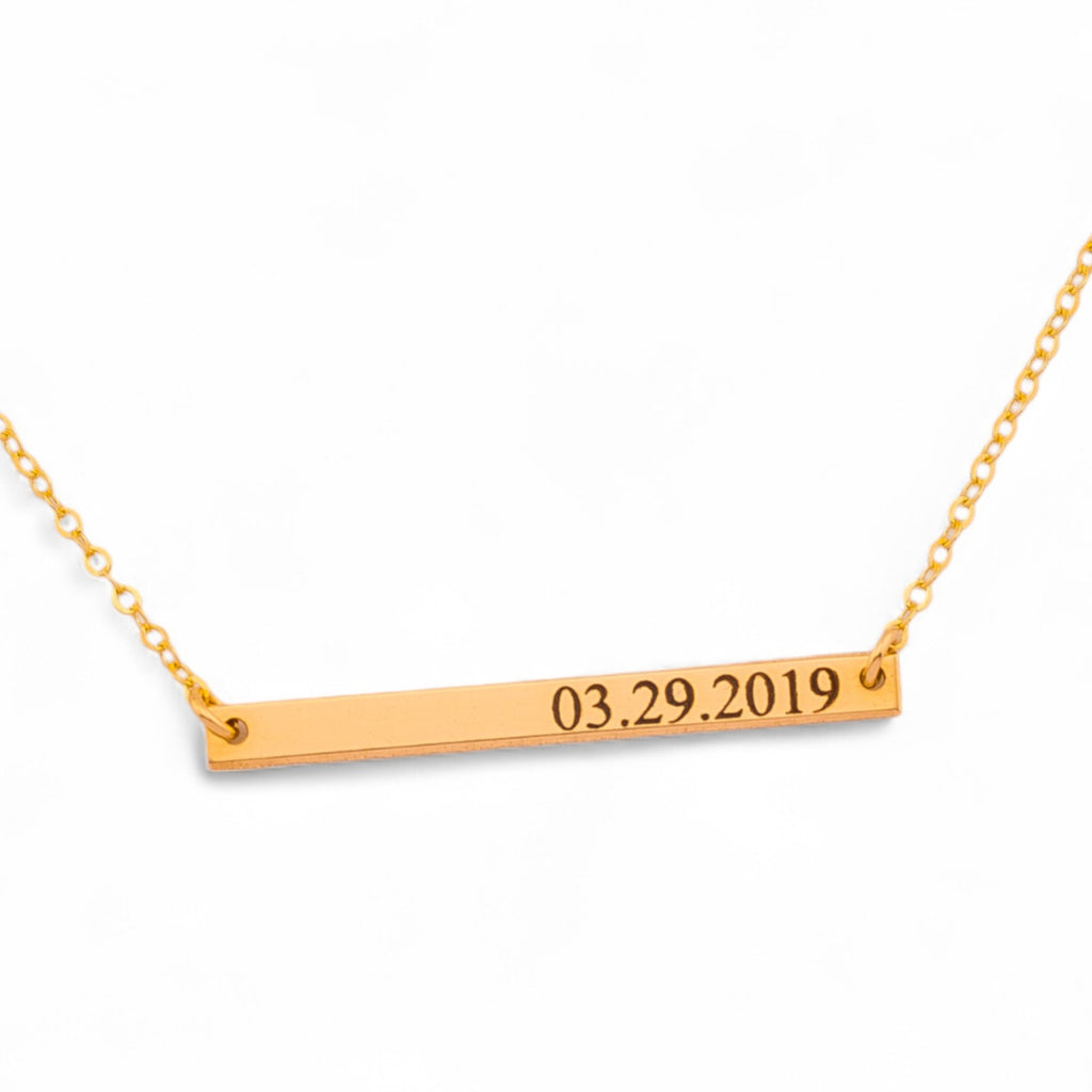 Personalized Long Skinny Bar Necklace, 1.5-inch Bar