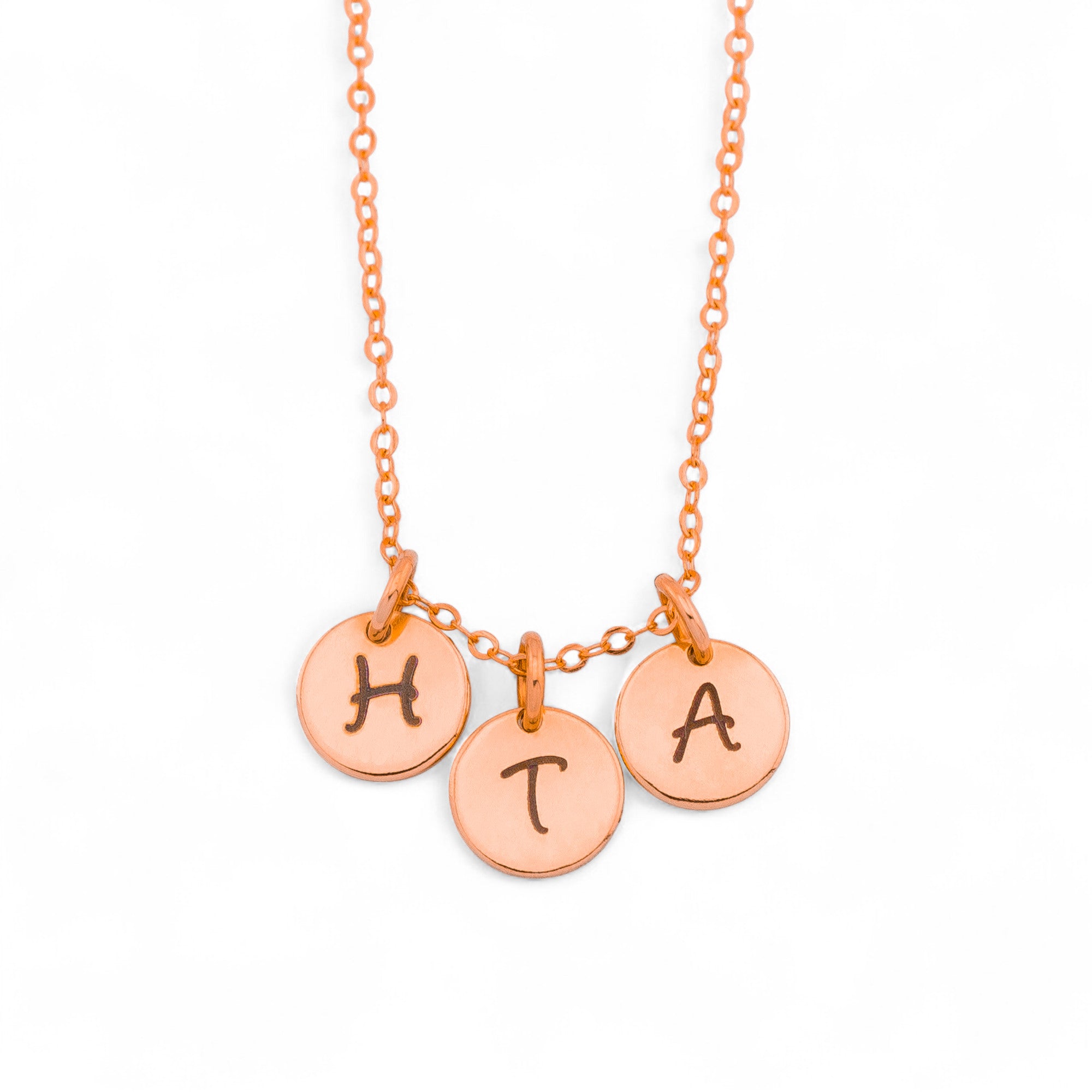 Tiny Initial Monogram Charm Necklace, 8mm
