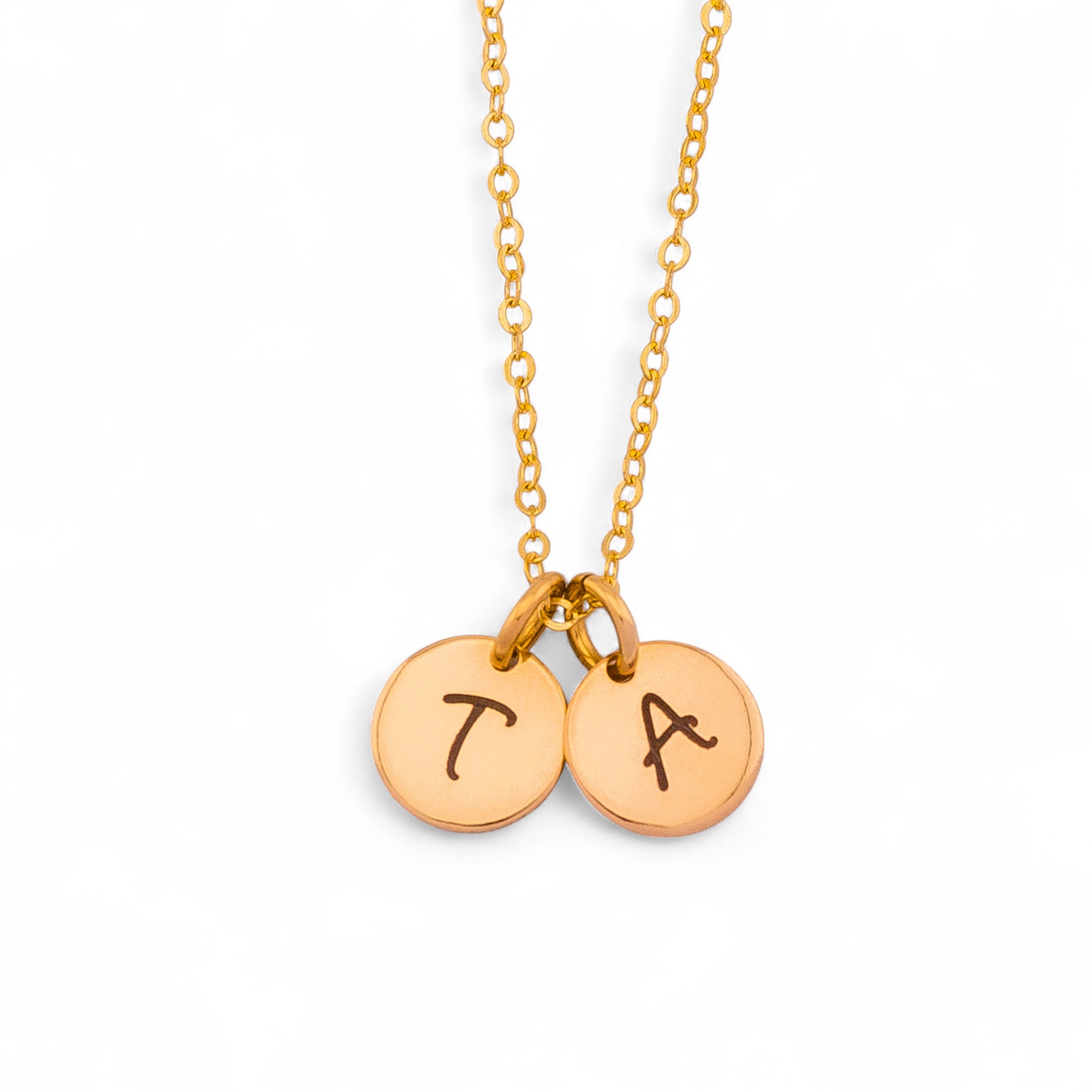 Tiny Initial Monogram Charm Necklace, 8mm