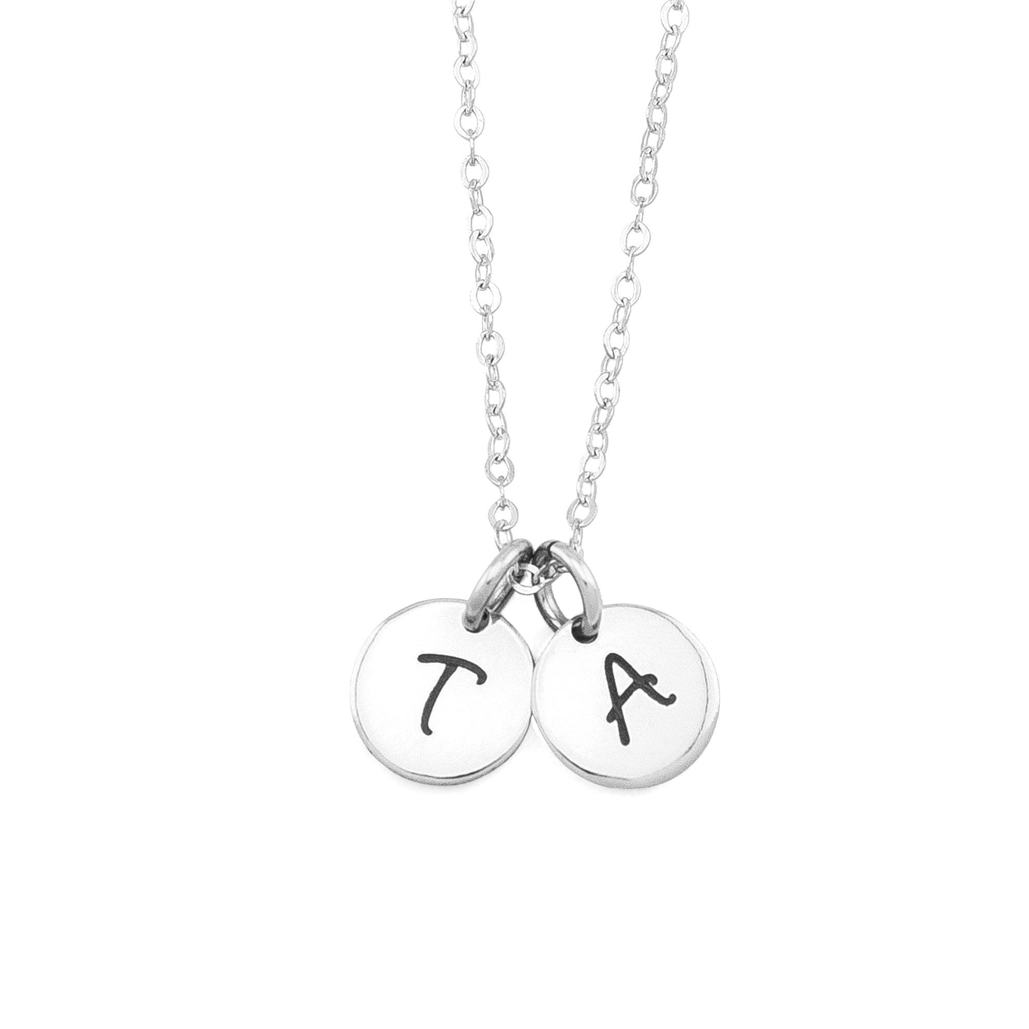 Tiny Initial Monogram Charm Necklace, 8mm