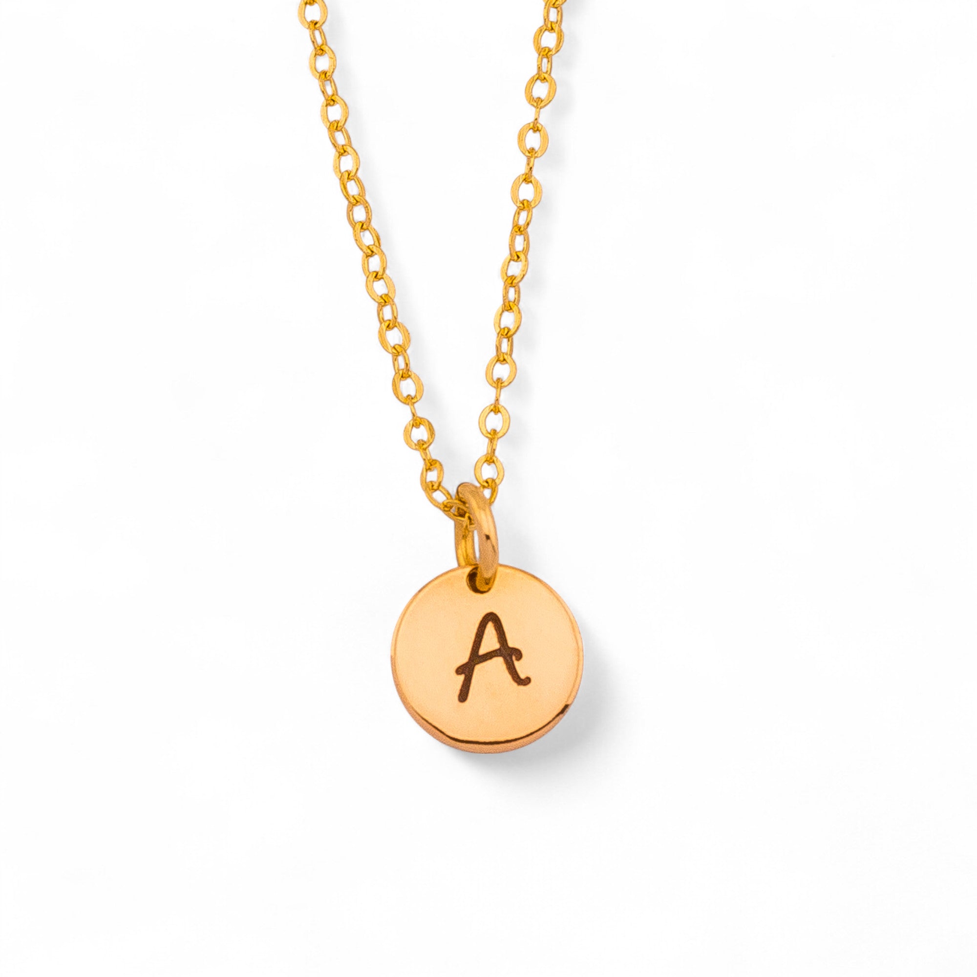Tiny Initial Monogram Charm Necklace, 8mm