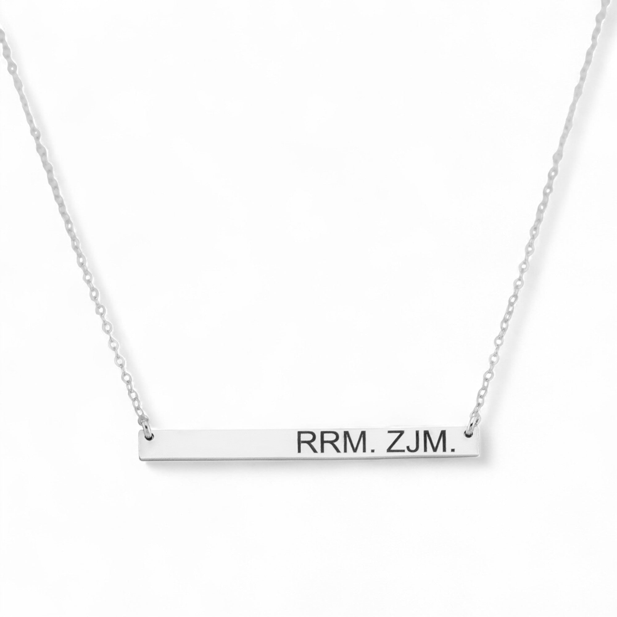 Personalized Long Skinny Bar Necklace, 1.5-inch Bar