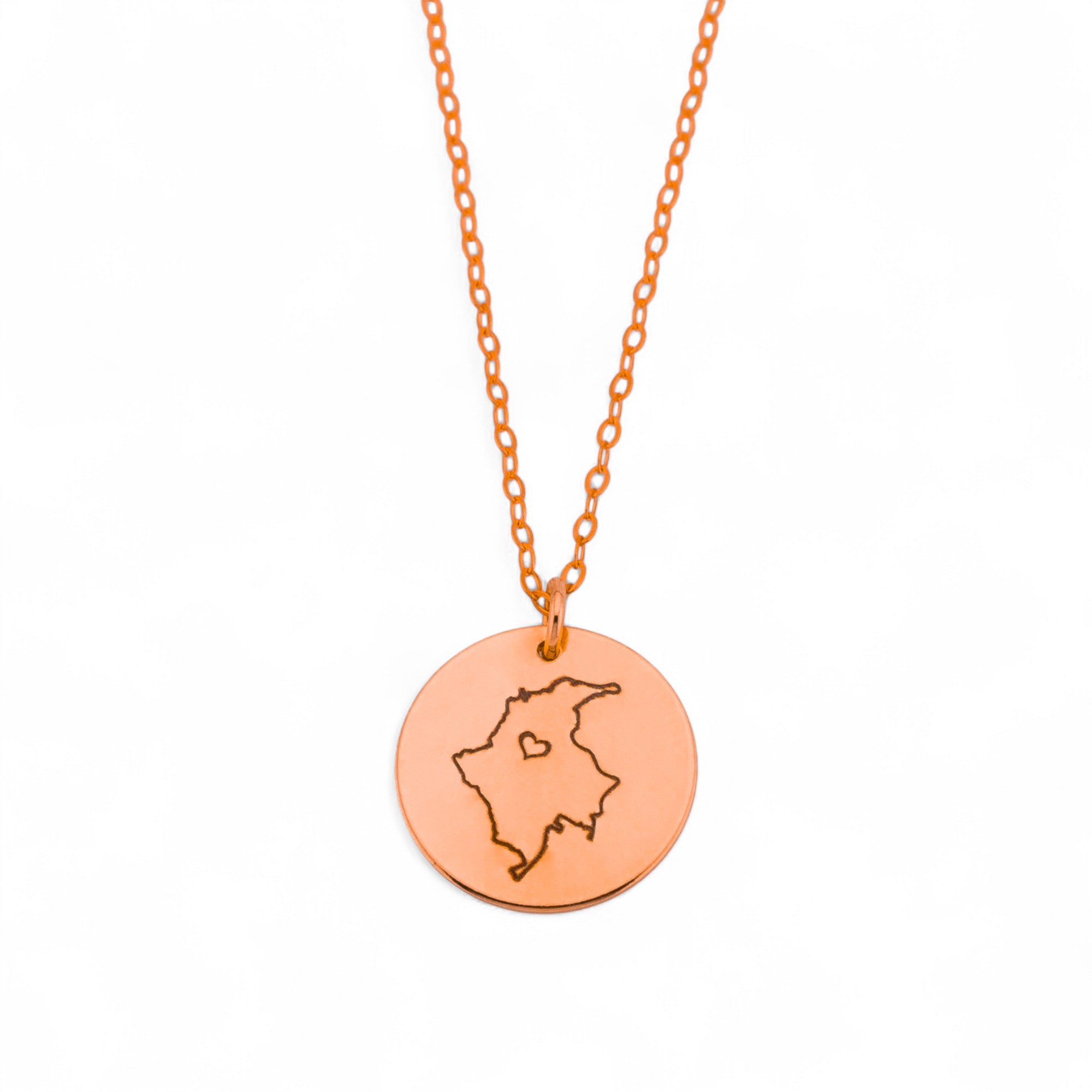 State Charm Necklace, 5/8" Disc
