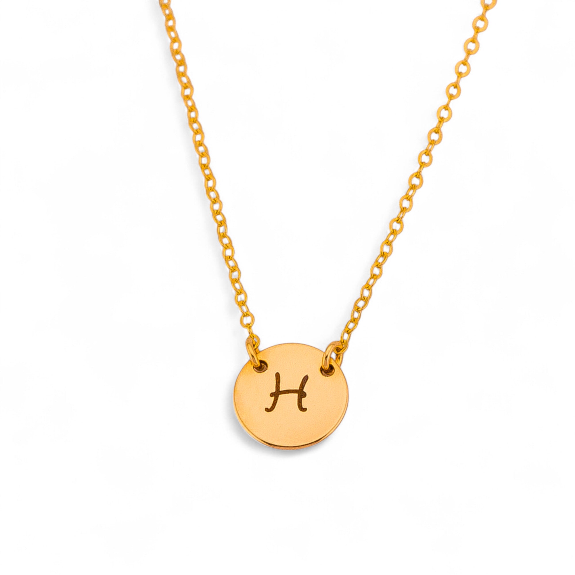 ONE  Small Round Link Disc Necklace, 3/8" Disc