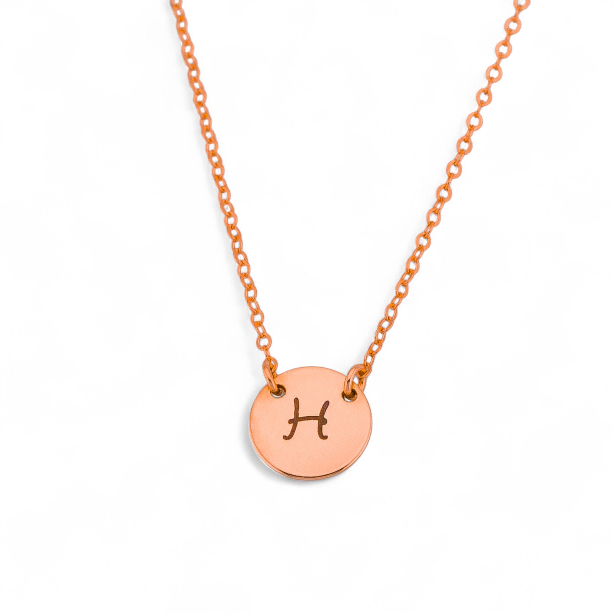 ONE  Small Round Link Disc Necklace, 3/8" Disc
