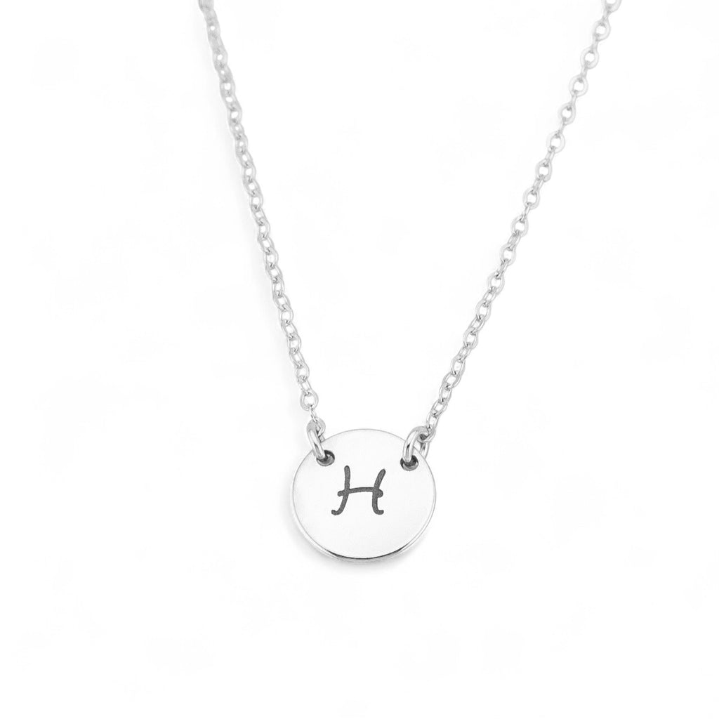ONE  Small Round Link Disc Necklace, 3/8" Disc