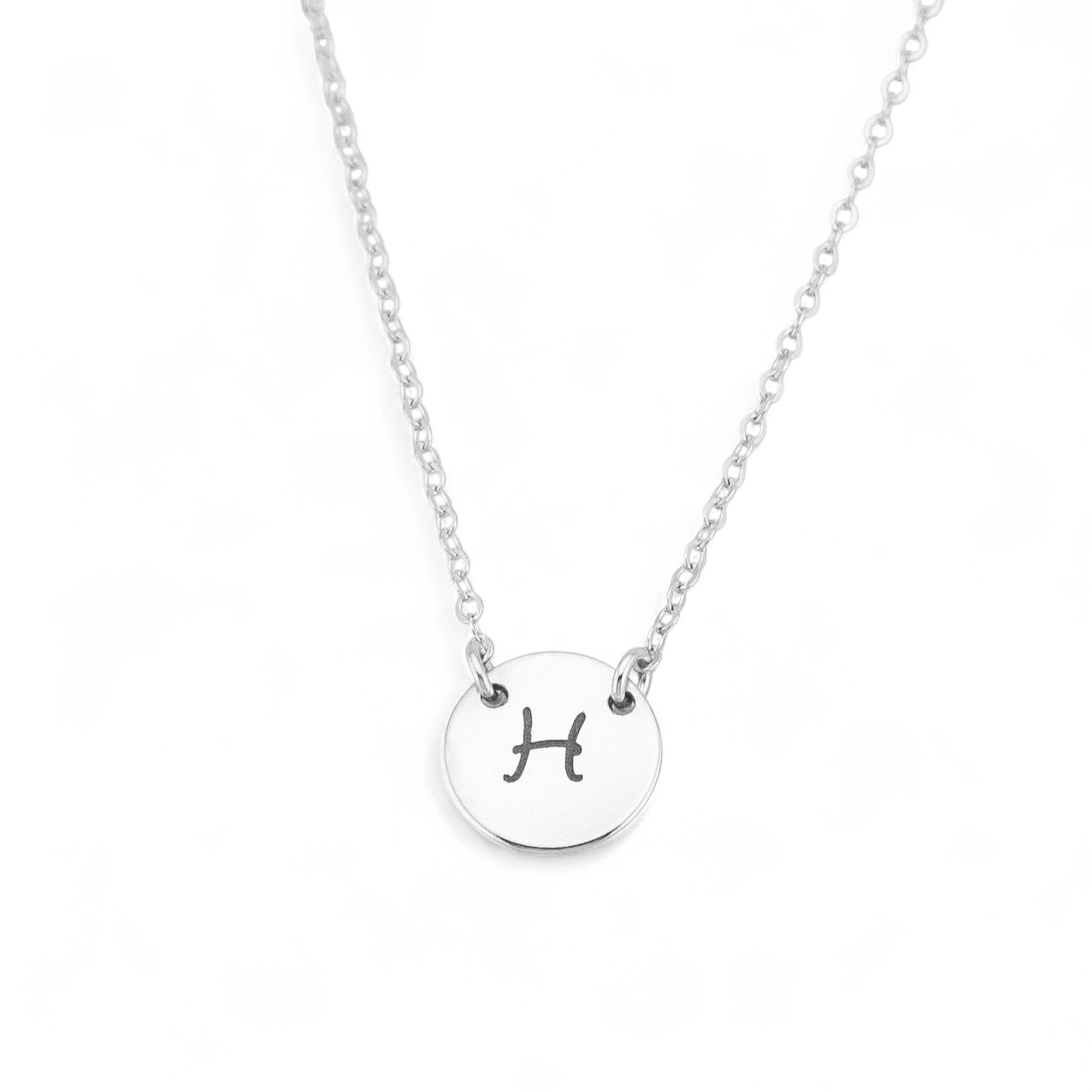 ONE  Small Round Link Disc Necklace, 3/8" Disc