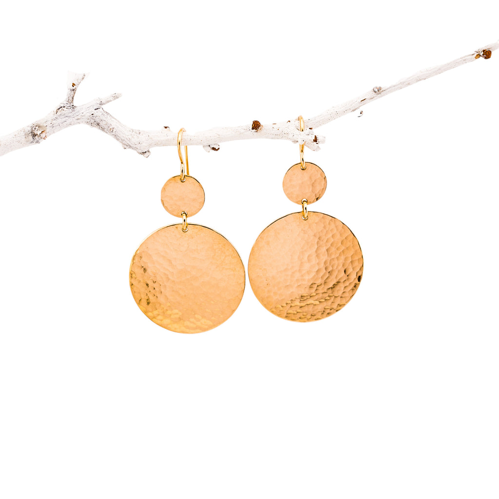Double Circle Discs Earrings