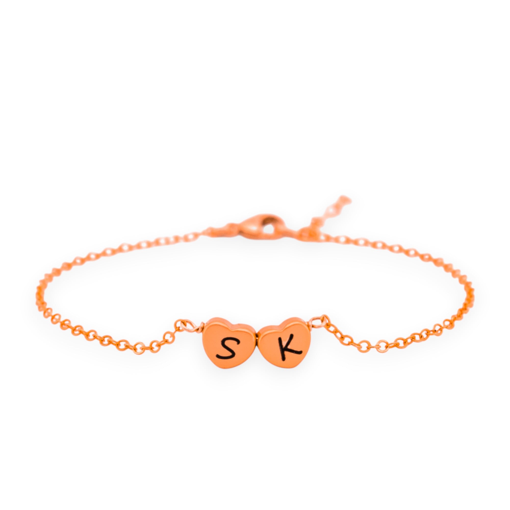 Custom Initial Heart Charm Bracelet