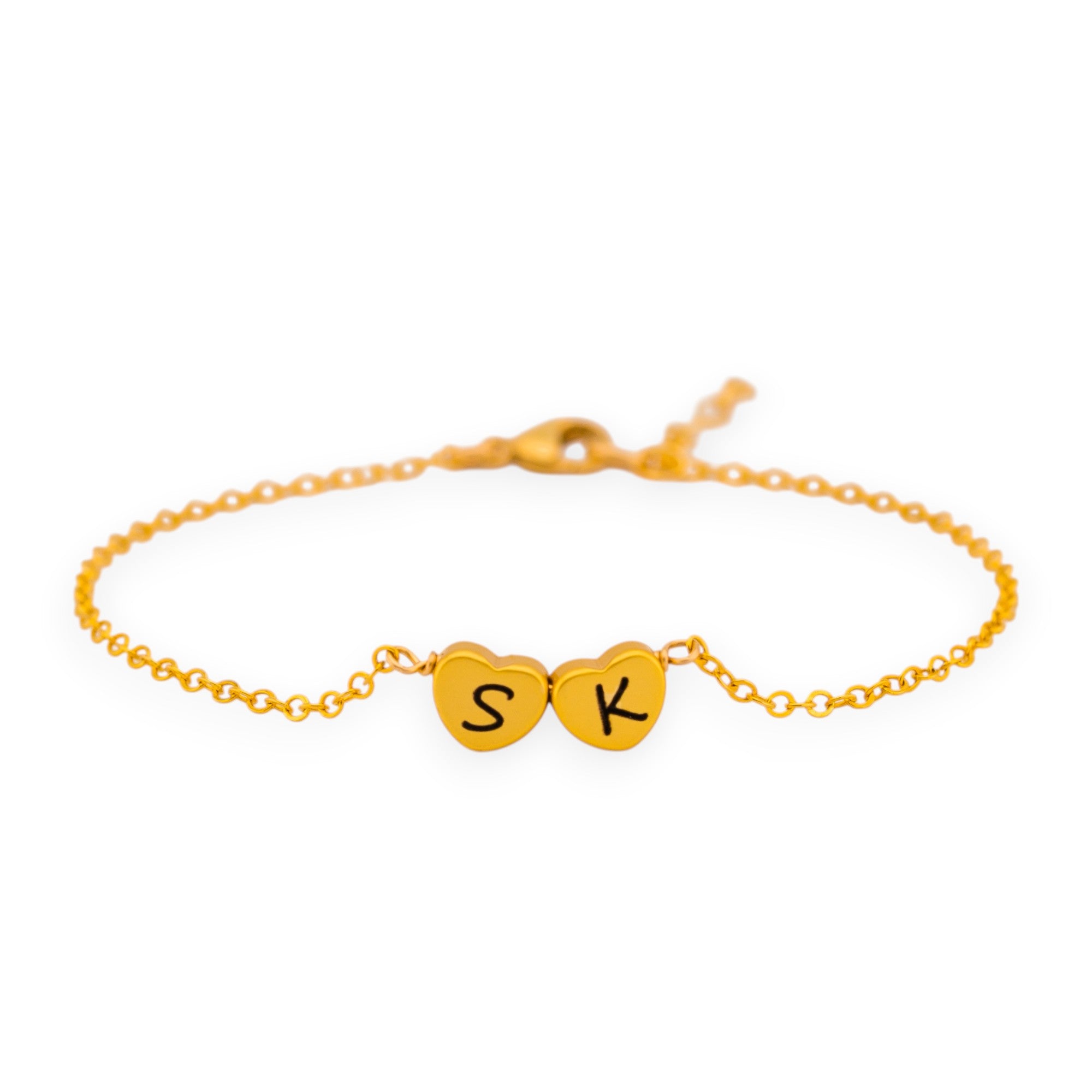 Custom Initial Heart Charm Bracelet
