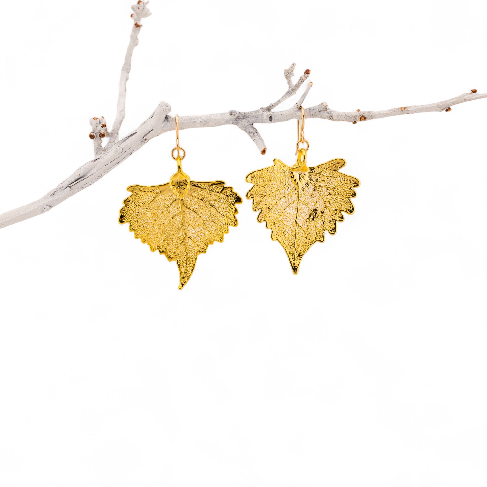 Actual Leaf Dangle Earrings