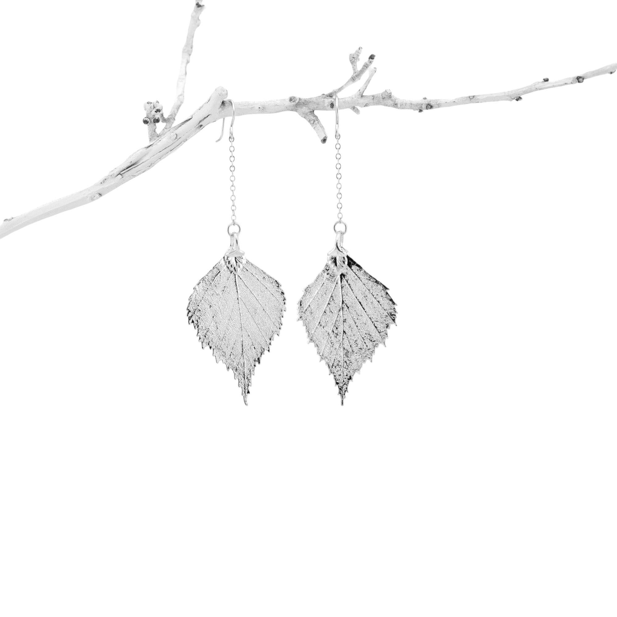 Actual Leaf Dangle Earrings
