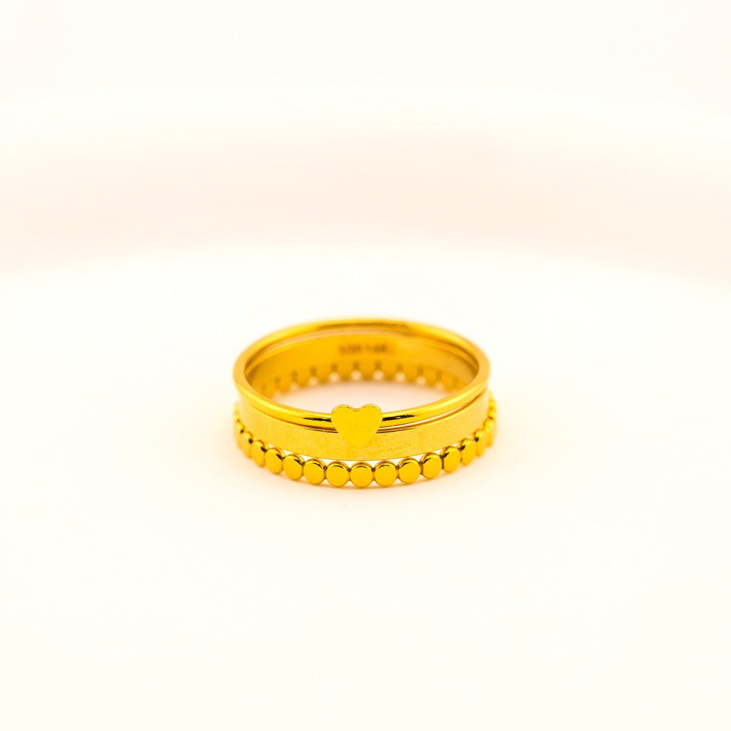 Personalized Tiny Heart Ring, Engraved Initial Ring Gold or Silver, Stacking Letter Ring