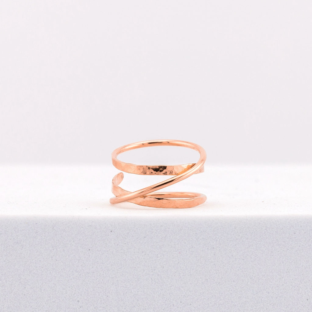 Hammered Crossover Ring
