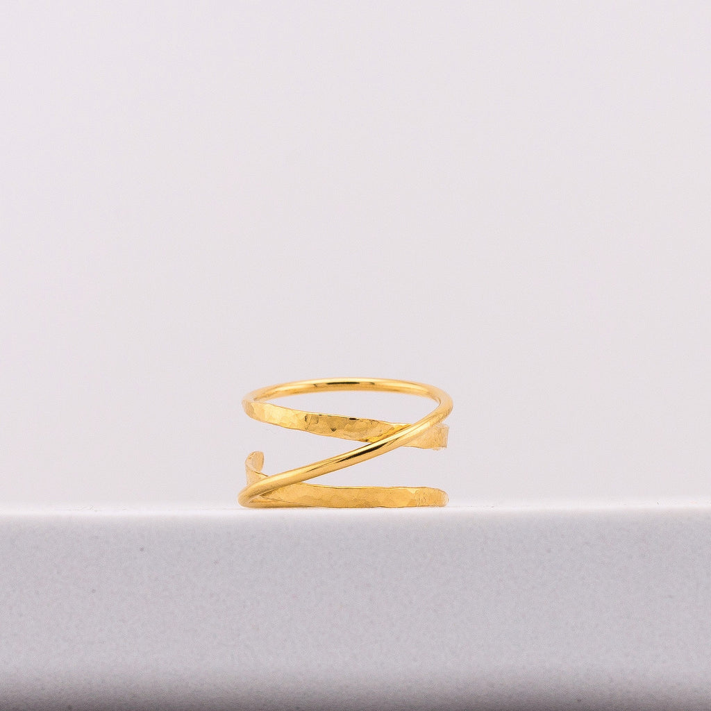 Hammered Crossover Ring